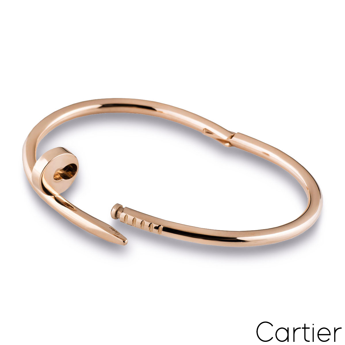 Cartier Rose Gold Plain Juste Un Clou Bracelet Size 17 B6048117